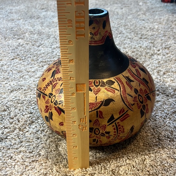 Handcrafted Wooden Tribal Vase - Picture 4 of 6